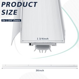 MorningRo 2 Pcs 1-3/4" x 36" U Shaped Aluminum Door Bottom Sweep with Drip Cap Silver Screw-on Weatherstrip Draft Stopper for Exterior, Front, Bottom of Door