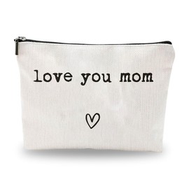 Love You Mom Makeup Bags for Women Mother Birthday Christmas Gifts for Mom Form Son Daughter Mom Travel Cosmetic Bag for Women Mama Makeup Organizer for Step Mom I Love You Gifts for Mommy Grandma