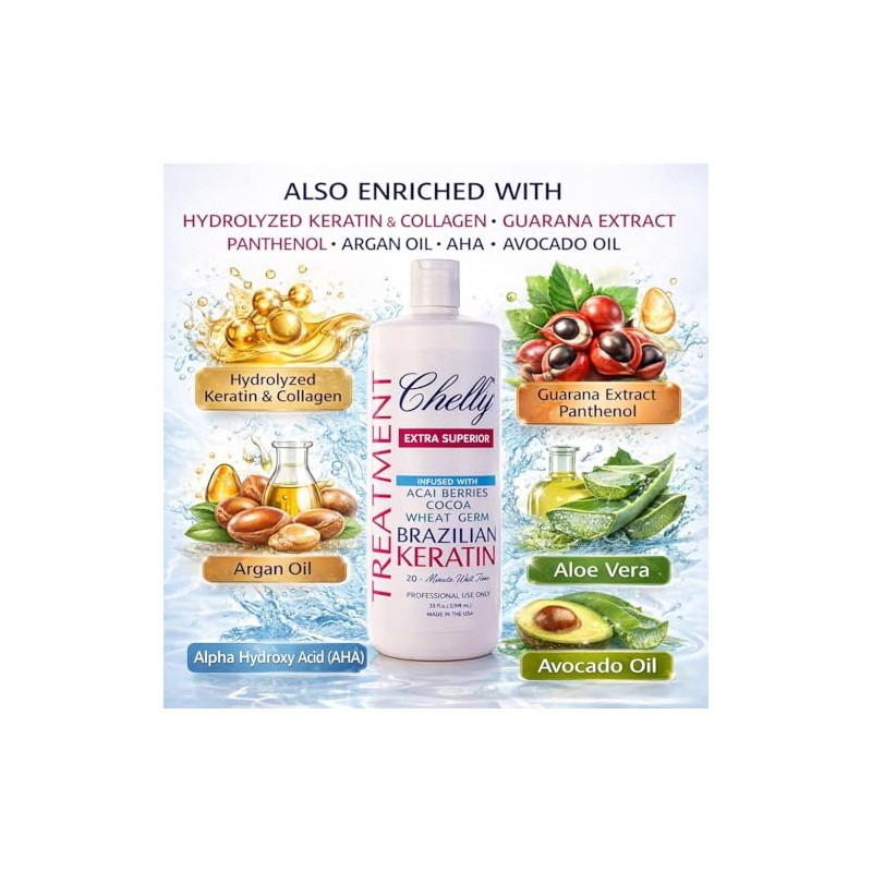 Chelly EXTRA SUPERIOR Brazilian Keratin Infused with ACAI BERRIES COCOA