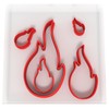 Custom Cutters Flame Shaped Cutters | Set of 5 Plastic