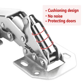 TOVOT 4PCS 4" Cabinets Hinges with Screws Easy-Installation Hinges Doors Hinge 90 Degree Hinges Concealed Hinges for Cupboard Cabinet Door Kitchen