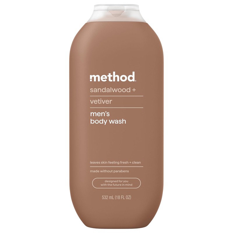 Method Men Body Wash, Sandalwood + Vetiver, Paraben and Phthalate
