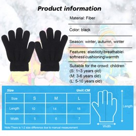 QKURT 12Pairs of Magic Gloves for Kids, Winter Full Fingers Stretch Gloves Thermal Winter Gloves for Boys Girls Baby