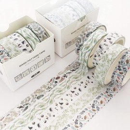 YUBX 5 Rolls Washi Tape Set Creative Basic Skinny Decorative Tapes for Arts, DIY Crafts, Bullet Journals, Planners, Scrapbooking, Wrapping (Vine)