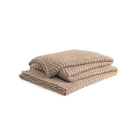 YnM Chunky Cotton Knit Throw Blanket, Cable Knit Throws for Bed Couch Sofa, Comfy & Relaxing, Decorative Piece for Farmhouse Modern Boho Rustic Scandinavian Chic Vibe, Beige 60x80 Inches