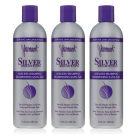 Jhirmack Silver Brightening Purple Shampoo Set of 3 for all types of silver, grey, and blonde hair