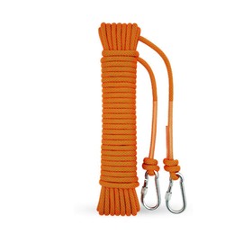 Lkw Ogechi 20 M Length Polyester Washing Line Rope, Diameter 10MM Heavy Duty Clothes Line, Orange Strong Weather Resistant Washing Line Rope, Polyester Steel Core Clothesline with 2 Hooks