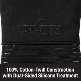 All Clad Silicone Oven Mitt: Heat Resistant up to 500 Degrees - 100% Cotton & Silicone, 14"x7" Oven Mitt for Kitchen and Barbeque, 1-Pack, Black