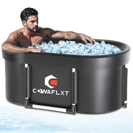 XL Ice Bath Tub,133 GAL Large Portable Cold Plunge Tub with Cover, Cold Water Therapy Recovery at Home Gyms Outdoor Use,Extra Ice Massage Balls Include,46"L x 22"W x 23"H