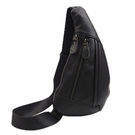 FANDARE Sling Bag Crossbody Shoulder Bag Genuine Leather Small Backpack for Men Personal Flex Bag Chest Pack Everyday Carry Bag for Tactical Travel Work Outdoor Large Capacity Chest Bag Black