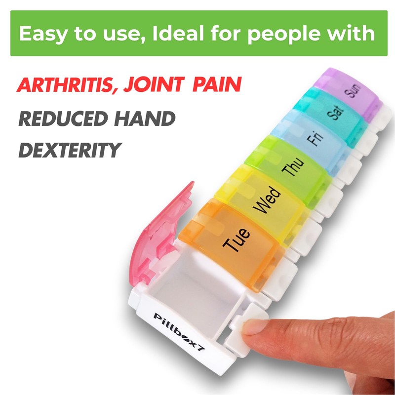 PILLBOX7 Monday to Sunday Pill Box Tablet Organiser. Pill Boxes