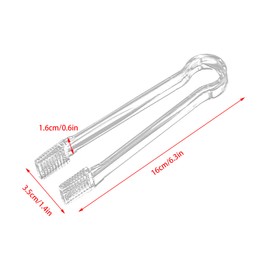 10 Pcs Plastic Buffet Serving Tongs, Clear Kitchen Tongs Mini Serving Utensil Tongs for Food Ice Salad Buffet Barbecue Cookies, 6.3 Inches