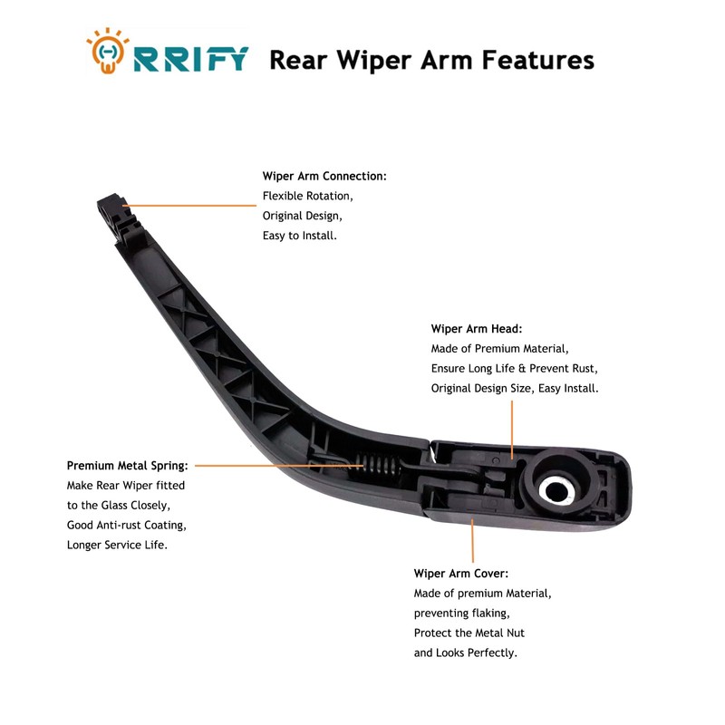 ORRIFY Rear Windshield Wiper Blade Arm Set for Toyota Prius
