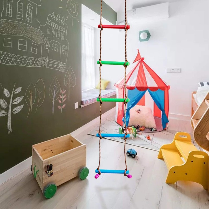 Rainbow Craft 6.6FT Climbing Rope Ninja Ladder for Kids -