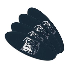 Death Grim Reaper Waiting With Hourglass Double-Sided Oval Nail File Emery Board Set 4 Pack
