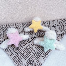 Cute Dopamine Girl Milk Fufu Star Hair Clip for Autumn/Winter 163 Free Size/Star Claw Pink 20ea