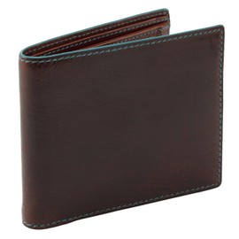 Golbe Men's Wallet, Vegetable Tanned Leather, Smart C/E Bifold (Dark Brown)