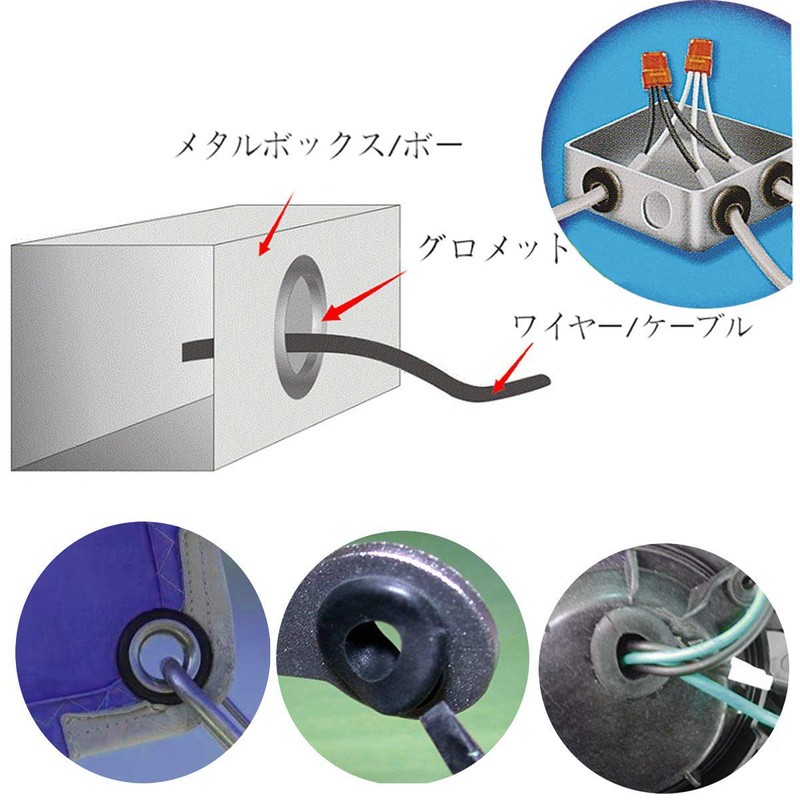 Parishop Cable Grommets, Grommets, Rubber Bushing, Wire Protection, Double Sided