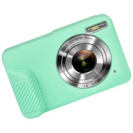 Geiomoo Soft Silicone Case for CAMKORY DC403 Digital Camera, Cartoon 3D Design Anti-Scratch Slim Cover (Teal)