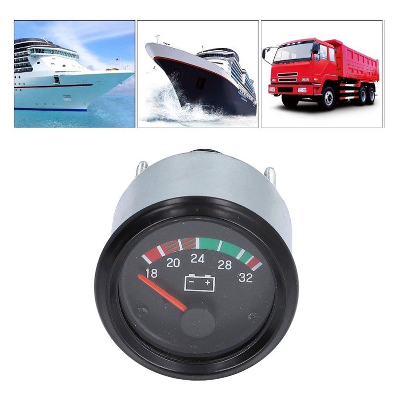 Voltage Gauge 52mm Aluminum Alloy LED Voltmeter Gauge for Diesel
