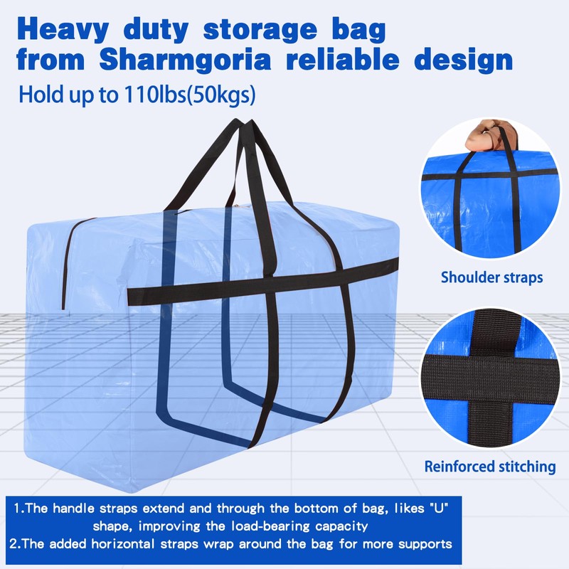 Sharmgoria Extra Large Moving Bags Oversized Storage Duffle Bags with