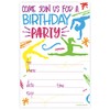 Gymnastics Birthday Party Invitations - Fill In Style (20 Count)