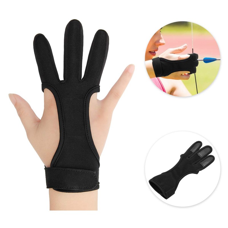 Coolrunner Archery Glove - Three Finger Leather Archery Protective Shooting