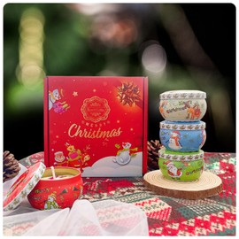 AMZYYDS Velas Aromaticas,Juego de Velas Perfumadas Relajantes, Aromaterapia, Velas caseras,100% Pura Cera de Soya, Un Regalo a Cumpleaños, Navidad、Día de muertos, Yoga、Regalo (navideño)