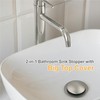 Brushed Universal Bathroom Sink Stopper, 2-in-1 Pop Up Sink Drain