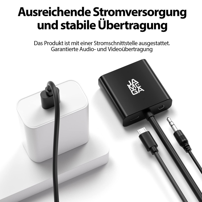 JAMEGA - VGA to HDMI Adapter with Audio Support 1080P
