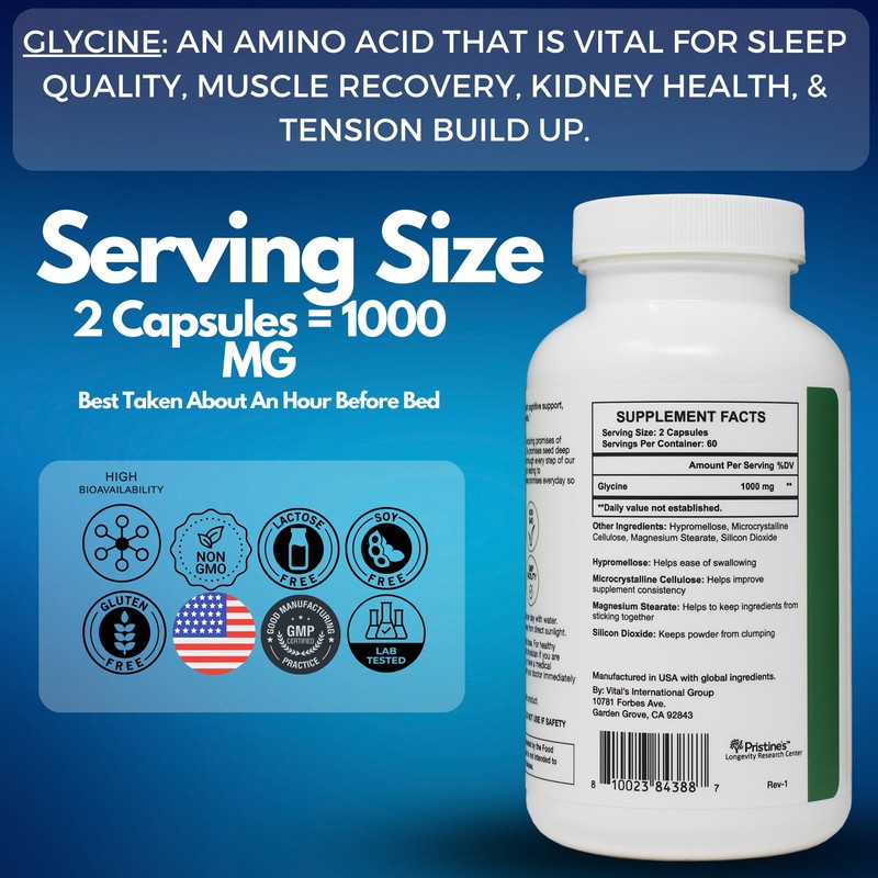 PRISTINE'S PRISTINE'S Glycine (3 Pack) 1000MG Amino Acid Sleep Support
