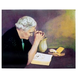 Dicksons Praying Wise Woman Over Bible Taupe Tones 16 x 20 Cardboard Wall Sign Plaque