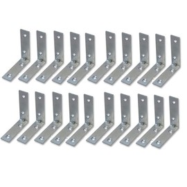 Bulk Hardware BH00026 Silver Tone Corner/Hardware Braces, 2", Pack of 20, 2"
