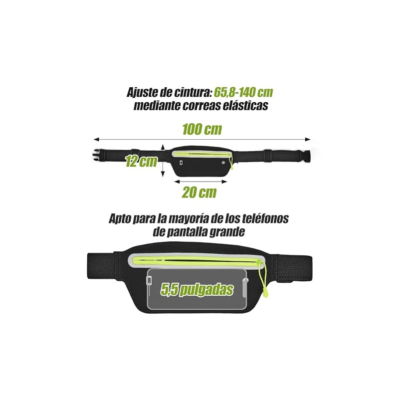 YOMYM Cinturón para Correr, Bolsa de Cintura sin Rebote Ultra