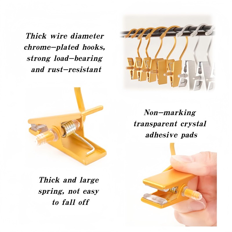 10Pcs Gold Boot Clips for Closet,Single Hooks Clothes Pins Hanger