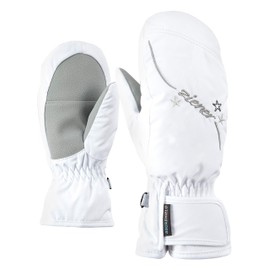 Ziener Girls' Lulana As Mid Girls Junior Ski Gloves, White/Stone, 5 (M)