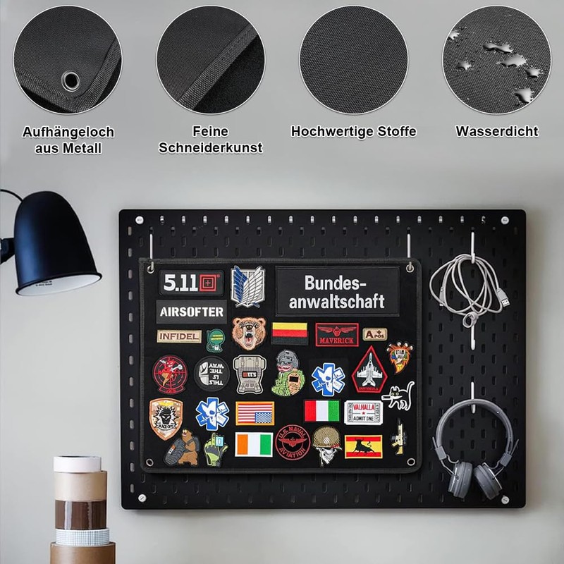 Patches Velcro, 85 x 70 cm, Tactical Military Patch Holder,