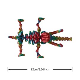 Aultuotion 3D Printed Skull Mammoth, Colorful Mammoth, 6.69 inch (17 cm) Mammoth Shaped Gadget Sculpture, Home Decor Statue (Palette Rainbow, 17cm)