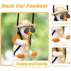wonuu Shake Duck Car Pendant Funny Duck Car Hanging Ornament Car Rear View Mirror Pendant Cute Duck Car Decoration