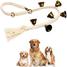 Abaigeal Hanging Dog Doorbell Door Bells Adjustable Hangingt Cat Doggie Dog Bells Potty Training for Dogs to Ring to Go Outside Pet Supplies Training Door Bells for Dogs Puppies Interaction Bell Training Toy