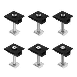 M METERXITY 6-Pack Solar Panel Mount Mid Clamps 40mm t Center Clips Corrosion-Free Aluminum Anodized Solar Panel Center Clamp for Roof/Wall/Boat/RVs Solar Panel Mounting Brackets [Black]