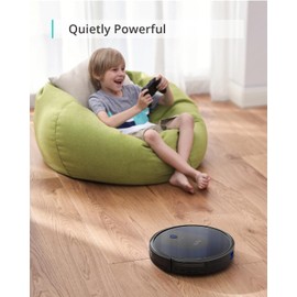 eufy Like-New BoostIQ RoboVac 11S MAX, Robot Vacuum Cleaner, Super-Thin, Powerful Suction, Quiet, Self-Charging Robotic Vacuum Cleaner, Cleans Hard Floors to Medium-Pile Carpets, Black (Renewed)