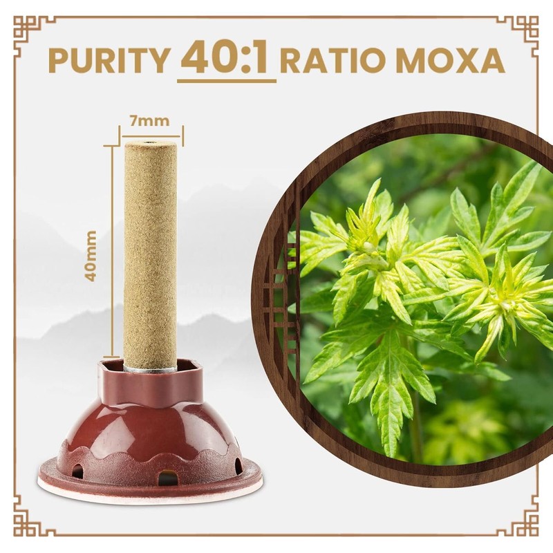 Self-Stick Moxa Sticks,Natural Mugwort Rolls Chinese Wormwood for Moxibustion High