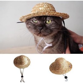 1Pcs Novelty Summer Adjustable Pet Dog Outdoor Straw Hat Puppy Small Kitty Cat Sunhats Dog Hat, Clothing and Accessories, Dog Hats