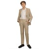 Gioberti Boy's Linen Suit Set Jacket and Dress Pants, Khaki,