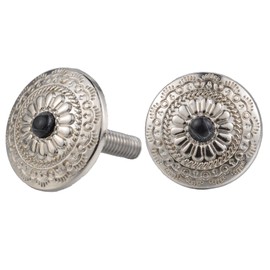 Lunsom License Plate Fastener Screw Kit, Sliver Round Shape License Plate Bolts License Plate Fastening Windshield Trim for Car Tag Frame with 2 PCS,Black