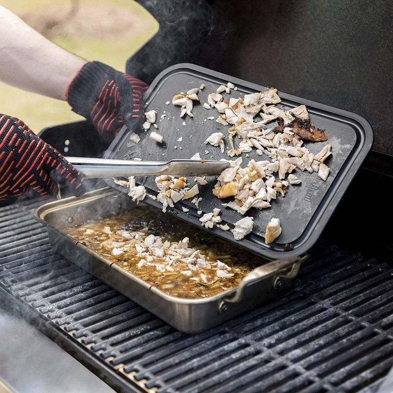 Char-Broil 3526981P04 Grill Plus Roasting Pan & Cutting Board, Silver