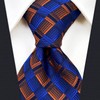 [S&W SHLAX&WING] Men's Necktie Pocket Square Blue Copper Tie Set