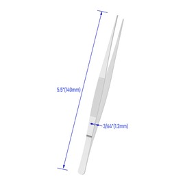 FOCMKEAS 5.5 Inch Stainless Steel Tweezers, Straight pointed Serrated Tips, Perfectly Aligned, 3/64 Inch Thickness Stainless Steel, Multipurpose Daily Garden Home Lab Craft Repairing Tool