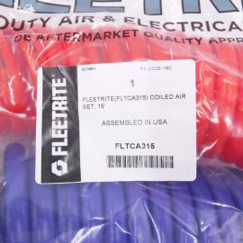 Fleetrite FLTCA315 Coiled Air Hose Set 15' Blue / Red